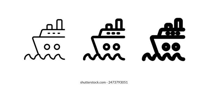 Editable cruise ship vector icon. Part of a big icon set family. Perfect for web and app interfaces, presentations, infographics, etc