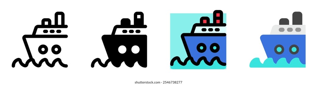 Icono de Vector de crucero editable. Parte de una gran familia de iconos. Perfecto para interfaces de Web y App, presentaciones, infografías, etc