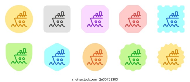 Ícone vetor de navio de cruzeiro editável. Parte de uma grande família de conjuntos de ícones. Perfeito para interfaces web e app, apresentações, infográficos, etc