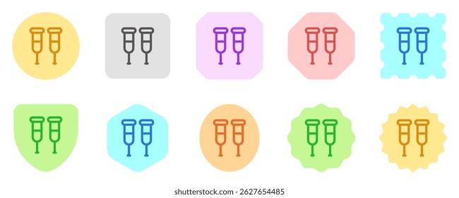 Ícone vetorial de muletas editável. Parte de uma grande família de conjuntos de ícones. Perfeito para interfaces web e app, apresentações, infográficos, etc