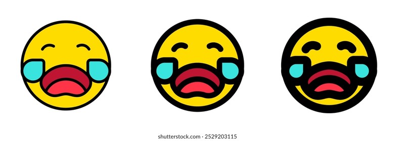 Ícone de vetor de emoticon de expressão de choro editável. Parte de uma grande família de conjuntos de ícones. Parte de uma grande família de conjuntos de ícones. Perfeito para interfaces web e app, apresentações, infográficos, etc