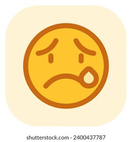 Editable crying, sad tears expression emoticon vector icon. Part of a big icon set family. Part of a big icon set family. Perfect for web and app interfaces, presentations, infographics, etc