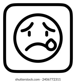 Editable crying, sad tears expression emoticon vector icon. Part of a big icon set family. Part of a big icon set family. Perfect for web and app interfaces, presentations, infographics, etc