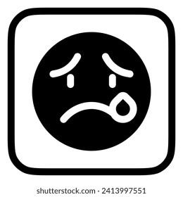 Editable crying, sad tears expression emoticon vector icon. Part of a big icon set family. Part of a big icon set family. Perfect for web and app interfaces, presentations, infographics, etc