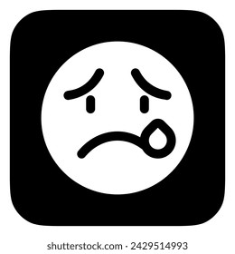 Editable crying, sad tears expression emoticon vector icon. Part of a big icon set family. Part of a big icon set family. Perfect for web and app interfaces, presentations, infographics, etc