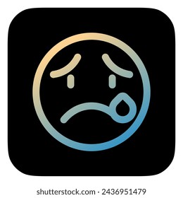 Editable crying, sad tears expression emoticon vector icon. Part of a big icon set family. Part of a big icon set family. Perfect for web and app interfaces, presentations, infographics, etc