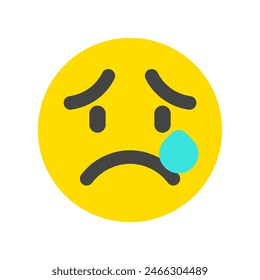 Editable crying, sad tears expression emoticon vector icon. Part of a big icon set family. Part of a big icon set family. Perfect for web and app interfaces, presentations, infographics, etc
