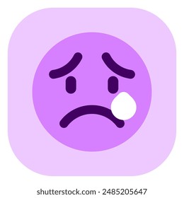 Editable crying, sad tears expression emoticon vector icon. Part of a big icon set family. Part of a big icon set family. Perfect for web and app interfaces, presentations, infographics, etc
