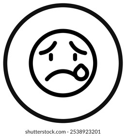 Editable crying, sad tears expression emoticon vector icon. Part of a big icon set family. Part of a big icon set family. Perfect for web and app interfaces, presentations, infographics, etc