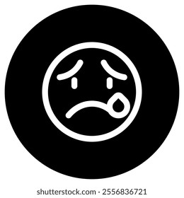 Editable crying, sad tears expression emoticon vector icon. Part of a big icon set family. Part of a big icon set family. Perfect for web and app interfaces, presentations, infographics, etc