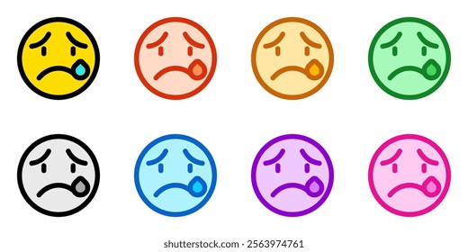 Editable crying, sad tears expression emoticon vector icon. Part of a big icon set family. Part of a big icon set family. Perfect for web and app interfaces, presentations, infographics, etc