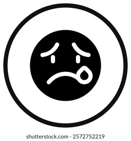 Editable crying, sad tears expression emoticon vector icon. Part of a big icon set family. Part of a big icon set family. Perfect for web and app interfaces, presentations, infographics, etc