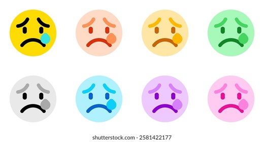 Editable crying, sad tears expression emoticon vector icon. Part of a big icon set family. Part of a big icon set family. Perfect for web and app interfaces, presentations, infographics, etc