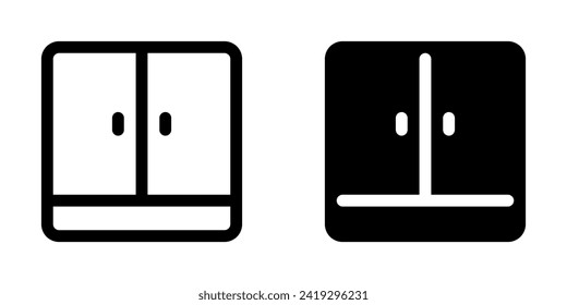 Armario editable, armario, icono vector. Parte de una familia de iconos grandes. Perfecto para interfaces web y de aplicaciones, presentaciones, infografías, etc