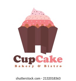 Editable cupcake logo for bakery and bistro business or etc, in high resolution for many type of use.