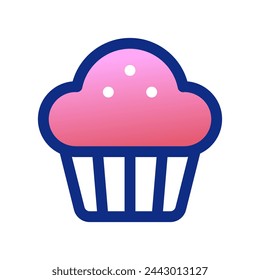 Editable cupcake, muffin vector icon. Food, restaurant. Part of a big icon set family. Perfect for web and app interfaces, presentations, infographics, etc