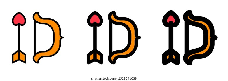 Icono de Vector de flecha cupido editable. Boda, San Valentín, amor, celebración. Parte de una gran familia de iconos. Perfecto para interfaces de Web y App, presentaciones, infografías, etc