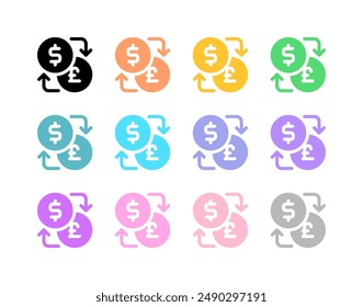 Symbol für bearbeitbare Vektorgrafik für Währungsumtausch. Teil einer großen Icon-Set-Familie. Finanzen, Wirtschaft, Investitionen, Buchhaltung. Ideal für Web- und App-Interfaces, Präsentationen, Infografiken usw