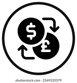 Editable currency exchange vector icon. Part of a big icon set family. Finance, business, investment, accounting. Perfect for web and app interfaces, presentations, infographics, etc