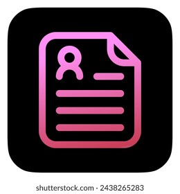 Editable curriculum vitae, cv, resume, file, document, data, bio vector icon. Work, job, office. Part of a big icon set family. Perfect for web and app interfaces, presentations, infographics, etc
