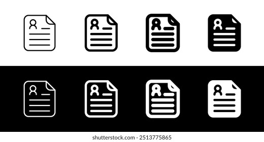Editable curriculum vitae, cv, resume, file, document, data, bio vector icon. Work, job, office. Part of a big icon set family. Perfect for web and app interfaces, presentations, infographics, etc