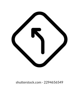 Editable curve left arrow vector icon. Map, location, navigation. Part of a big icon set family. Perfect for web and app interfaces, presentations, infographics, etc