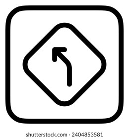 Editable curve left arrow vector icon. Map, location, navigation. Part of a big icon set family. Perfect for web and app interfaces, presentations, infographics, etc