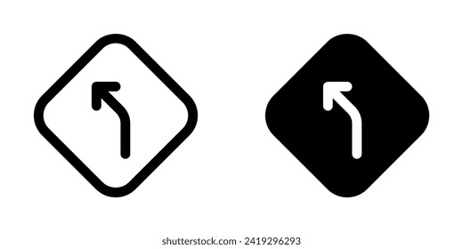 Editable curve left arrow vector icon. Map, location, navigation. Part of a big icon set family. Perfect for web and app interfaces, presentations, infographics, etc