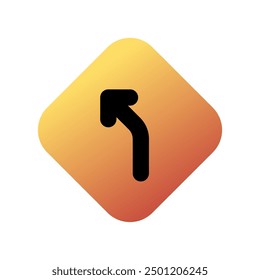 Editable curve left arrow vector icon. Map, location, navigation. Part of a big icon set family. Perfect for web and app interfaces, presentations, infographics, etc