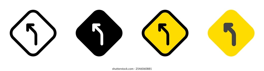 Editable curve left arrow vector icon. Map, location, navigation. Part of a big icon set family. Perfect for web and app interfaces, presentations, infographics, etc
