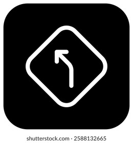 Editable curve left arrow vector icon. Map, location, navigation. Part of a big icon set family. Perfect for web and app interfaces, presentations, infographics, etc