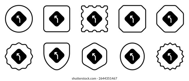 Editable curve left arrow vector icon. Map, location, navigation. Part of a big icon set family. Perfect for web and app interfaces, presentations, infographics, etc