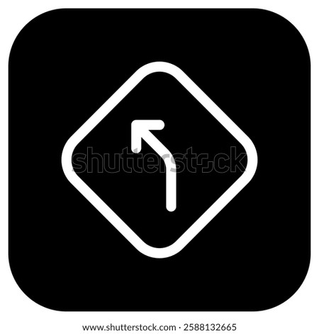 Editable curve left arrow vector icon. Map, location, navigation. Part of a big icon set family. Perfect for web and app interfaces, presentations, infographics, etc