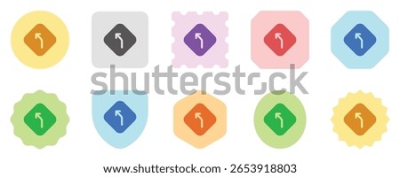 Editable curve left arrow vector icon. Map, location, navigation. Part of a big icon set family. Perfect for web and app interfaces, presentations, infographics, etc