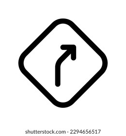 Editable curve right vector icon. Map, location, navigation. Part of a big icon set family. Perfect for web and app interfaces, presentations, infographics, etc