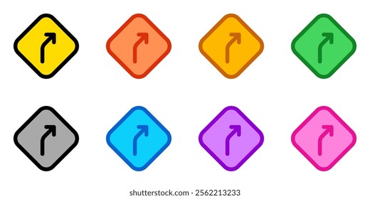 Editable curve right vector icon. Map, location, navigation. Part of a big icon set family. Perfect for web and app interfaces, presentations, infographics, etc