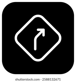 Editable curve right vector icon. Map, location, navigation. Part of a big icon set family. Perfect for web and app interfaces, presentations, infographics, etc