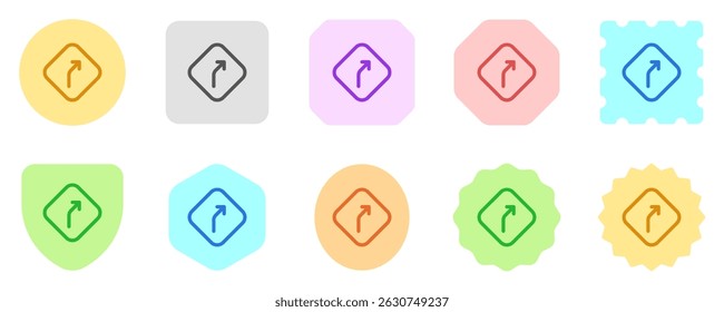 Editable curve right vector icon. Map, location, navigation. Part of a big icon set family. Perfect for web and app interfaces, presentations, infographics, etc