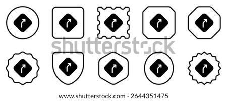 Editable curve right vector icon. Map, location, navigation. Part of a big icon set family. Perfect for web and app interfaces, presentations, infographics, etc