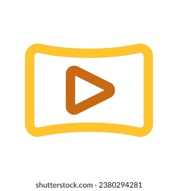 Editable curved wide screen, play video vector icon. Movie, cinema, entertainment. Part of a big icon set family. Perfect for web and app interfaces, presentations, infographics, etc