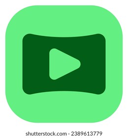 Editable curved wide screen, play video vector icon. Movie, cinema, entertainment. Part of a big icon set family. Perfect for web and app interfaces, presentations, infographics, etc