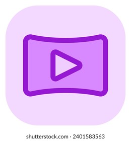 Editable curved wide screen, play video vector icon. Movie, cinema, entertainment. Part of a big icon set family. Perfect for web and app interfaces, presentations, infographics, etc