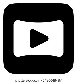 Editable curved wide screen, play video vector icon. Movie, cinema, entertainment. Part of a big icon set family. Perfect for web and app interfaces, presentations, infographics, etc