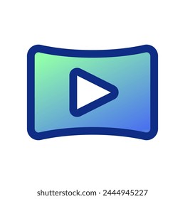 Editable curved wide screen, play video vector icon. Movie, cinema, entertainment. Part of a big icon set family. Perfect for web and app interfaces, presentations, infographics, etc