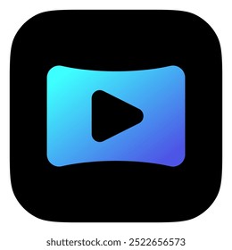 Video Pantalla ancha curvada editable, icono de Vector de juego. Película, cine, entretenimiento. Parte de una gran familia de iconos. Perfecto para interfaces de Web y App, presentaciones, infografías, etc