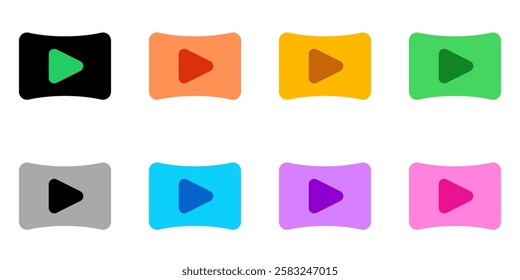 Editable curved wide screen, play video vector icon. Movie, cinema, entertainment. Part of a big icon set family. Perfect for web and app interfaces, presentations, infographics, etc