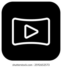 Editable curved wide screen, play video vector icon. Movie, cinema, entertainment. Part of a big icon set family. Perfect for web and app interfaces, presentations, infographics, etc