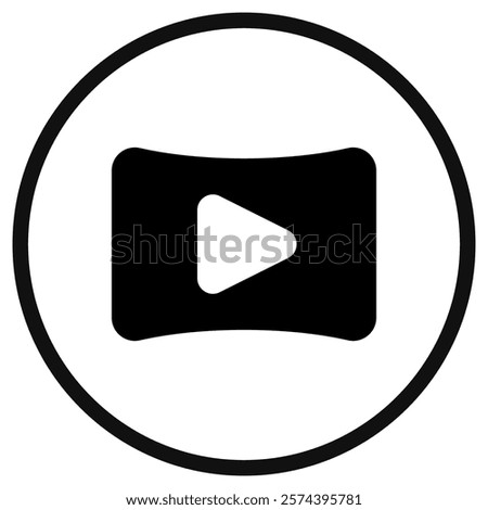 Editable curved wide screen, play video vector icon. Movie, cinema, entertainment. Part of a big icon set family. Perfect for web and app interfaces, presentations, infographics, etc