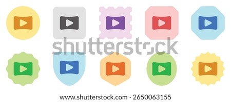 Editable curved wide screen, play video vector icon. Movie, cinema, entertainment. Part of a big icon set family. Perfect for web and app interfaces, presentations, infographics, etc