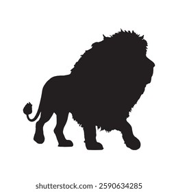 Editable and Customizable Lion Silhouette for Unique Designs - Lion Vector - Lion Icon
